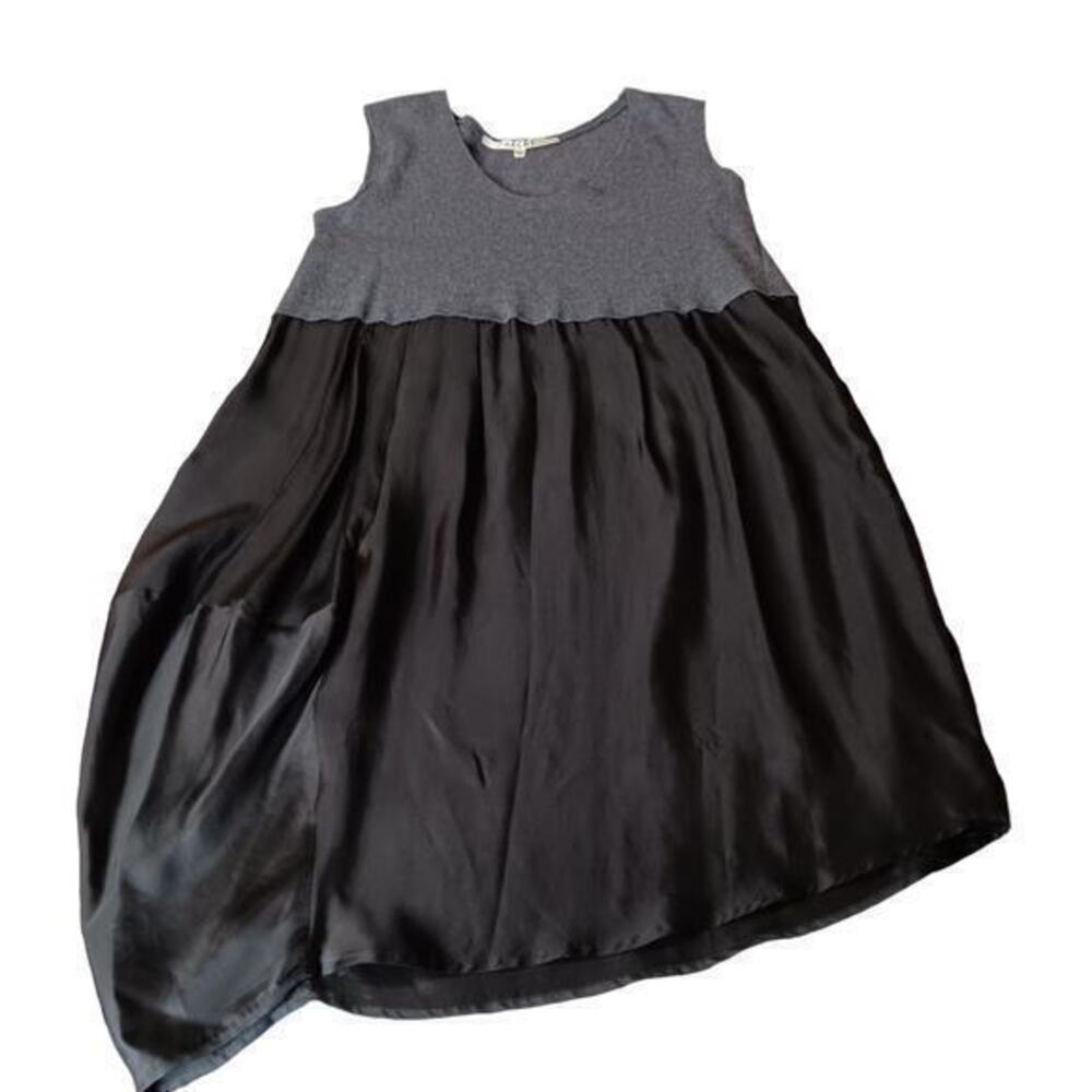 HACHE A-Line Dress Loose Fit Size 6 IT42 Gray Grey Black Asymmetrical Sleeveless - Picture 4 of 8
